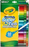 CRAYOLA Super Tips – Pennarelli Lavabili a Punta Media, Confezione da 50 Pezzi in Colori Assortiti, Ideale per Casa e Scuola, da 3 Anni, 7555 – B008CPJNNU