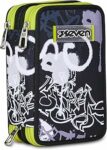 Seven Astuccio Scuola Elementare, 3 scomparti, Medie, con Matite, Pennarelli, Penne, 3 Zip, Write Scratch, Bambino, Ragazzo, nero/giallo – B0DZHJVWQ7