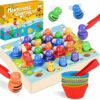 Ophy Giochi Montessori 2 3 4 5 Anni – Giocattolo in Legno Corrispondenza dei Colori Giocattoli Educativi con Ciotola 3 in 1 Giocattolo di Conteggio Bambini Regali per Ragazzi e Ragazze Gioco di Pesca – B0C33FZFYZ