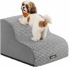 Feandrea Scala a 2 Gradini per Cani, Pendenza per Letto, Divano, Scaletta per Animali Domestici Impermeabile e Antiscivolo, Copertura Sfoderabile e Lavabile, Maniglia, Grigio Tortora PPS002G01 – B0DZC2R9JM