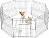 Yaheetech Recinto per Cani Cuccioli Gatti Conigli Animali Domestici da Interno e Esterno Pieghevole Recinzione Rete Metallica 8 Pannelli 61 x 61 cm Nero – B0778Z8GLZ