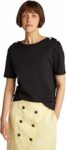 Tommy Hilfiger Reg Stripe Gold BTN C-nk SS Ww0ww42907 Maglietta a Maniche Corte Donna (Pacco da 1) – B0D7HWR38K