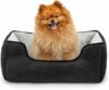 lionto Cuccia Cane 2-in-1 Effetto Scamosciato, 60 x 50 cm, Nero | Cuccia reversibile resistente con ingresso basso confortevole e materiali facili da pulire per cani e gatti, lavabile – B082XZSW14