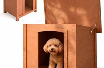 BAKAJI Cuccia per Animali Domestici in Legno, Casetta per Cani e Gatti con Tetto Apribile, Casa da Esterno ed Interno Resistente Intemperie e Agli Agenti Atmosferici Tettoia Asfaltata, 66 x 53 x 54 cm – B0H21T7V1C