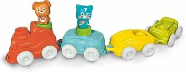 Clementoni Clemmy-Soft Animals Train-Gioco Prima Infanzia 6 Mesi (Italiano, Inglese, Francese, Tedesco, Spagnolo, Olandese E Polacco), Made in Italy, Multicolore, 80516, Esclusivo Amazon – B0B2F32FRS