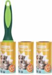 Nobleza Rullo Levapelucchi 330 Fogli – Extra Appiccicoso per Peli Animali | Set con 1 manico + 3 ricariche da 110 fogli, Rimuove peli di cani e gatti da divani, vestiti, letti e tappeti – B0CDBKZ472