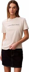 Calvin Klein Donna T-Shirt Maniche Corte Logo Classic Regular Fit – B0DSY8FRWG