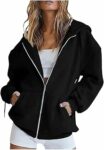 Generico Felpa Donna con zip e cappuccio Con Cappuccio Casual Morbida Tasche Full Zip Design Hooded Style Practical Pockets per Sportiva Casual In Stile College – B0H9SFP97X