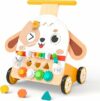 Carrello Primi Passi Legno Cane Montessori 6-in-1, Girello 1 Anno | Carrello Primi Passi a Forma di Cane, 6-in-1: Labirinto di Perline, Selezionatore di Forme, Ingranaggi & Altro – B0GYS9WG4G