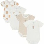 Chicco, Body Neonato e Neonata, Set di 4 Body con Maniche Corte in 100% Cotone, Unisex Bambino e Bambina 0-24 Mesi, Designed in Italy – B0DM9NBC8Q