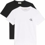 Calvin Klein Donna T-Shirt Maniche Corte Confezione da 2 Logo Tee con Scollo Rotondo – B0DK42QMSM