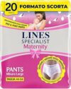 Lines Specialist Maternity, Mutandine Assorbenti Lines Maternity Post Parto, con Supporto Dell’Addome e Assorbenza Rapida per Perdite Post Parto, Taglia L, Confezione da 20 pezzi – B07VRRF1CQ