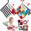 hahaland Libri di Stoffa Neonato 0-3 Mesi, 2 Pezzi Bianco Nero Sensoriali | Stimolo Visivo per Neonato, Libretti Interattivi con Suono, Sviluppo Sensoriale, Gancio Passeggino, Giochi Prima Infanzia – B0C4GL9RS3