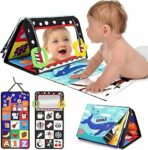 URMYWO Giochi Montessori Neonato 0 3 6 12 Mesi, Libro Sensoriale con Specchio, Tummy Time Morbidi di attività Giocattoli Educativi Interattivo Regali – B0DF7G15MC