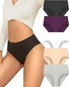 Sth Big Mutande Donna Cotone Slip Donna Cotone Brasiliana Vita Alta Slips Traspirante Intima Confezione da 5 Slip – B0FJ5MWLNY