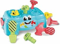 Clementoni – Banchetto Svita Avvita, Gioco per Bambini con Martello, Cacciavite e Chiave Inglese, 6 Accessori, Cassetta degli Attrezzi Portatile, Regalo Bambini 10-36 Mesi, Made in Italy, 17042 – B01DBR2S3A