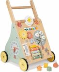 Girello per Bambini di Legno, Carrello Primi Passi Legno con 8 Giochi Interattivi, Giocattoli Bambino 1 Anno, Primi Passi per Bambini, Baby Walker Regali di Natale e Compleanno – B0D6R1D25D