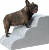 KSIIA Scaletta per Cani 3 Gradini 40 cm Antiscivolo per Divano e Letto | Rampa per Cani Copertura Rimovibile e Lavabile, Scala per Animali Domestici, Ideale per Cuccioli e Anziani, Grigio – B0F9999738