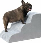KSIIA Scaletta per Cani 3 Gradini 40 cm Antiscivolo per Divano e Letto | Rampa per Cani Copertura Rimovibile e Lavabile, Scala per Animali Domestici, Ideale per Cuccioli e Anziani, Grigio – B0F9999738
