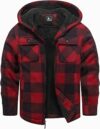 zitysport Camicia Giacca Ragazzi Felpa con Cappuccio Spessa Plaid Bambini Zip Di Flanella Calda Sudore Outdoor Felpa Foderato Invernali Tasca – B0D3XK984J