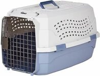 Amazon Basics Cuccia per Animali Domestici a Due Porte con Caricamento dall’alto da 23 Pollici L 58 x P 38 x H 33 cm, Cane Gatto, Blu – B00OP6SVJW