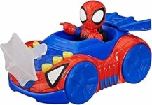 Hasbro Marvel Spidey e i suoi fantastici amici, macchina giocattolo Spidey e Web-Crawler con action figure da 7,6 cm e accessori, giocattoli supereroi, bambini e bambine dai 3 anni in su – B0F45H69BL