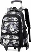 Amythe Zaino Trolley Scuola Media e Superiore, 40L Zaino con 6 Ruote per Ragazzo Adolescenti 10-24 anni, Zainetto Casual con Rotelle per Viaggi, Staccabile e Impermeabile -Nero – B0DKKFPQG9