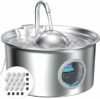 Fontanella per Gatti Acciaio Fontana Gatto: Fontana per Gatti Automatico – 2.6L Fontanella Gatto – Dispenser Acqua Gattis Silenziosa – Distributore Acqua Cani con Cavo – con 8 Filtris + 8 Spugnes – B0GYDDRDQY