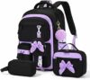 Amythe Set 3 Pezzi Zaino Ragazza 3a-7a Elementare | Zaino Adolescente Sacca Pranzo Astuccio Impermeabile 24L Elementari Medie – B0GX8F6GG6