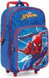 PERLETTI Zaino Trolley Spiderman per Bambino Rosso e Blu – Trolley Bimbo Scuola Materna e Asilo Uomo Ragno – Zainetto con Ruote Bimbi Marvel Spider Man con Pratica Tasca Frontale (Rosso e Blu) – B0G91RKJ6C