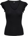 ONLY Onlmay Life S/S Frill V-Neck Top Box Jrs Onlmay Life S/S Frill V-Neck Top Box Jrs Donna (Pacco da 1) – B08VD1V8BV