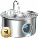 Fontanella per Gatti Acciaio Fontana Gatto: Fontana per Gatti Automatico – 2.6L Fontanella Gatto – Dispenser Acqua Gattis Silenziosa – Distributore Acqua Cani con Cavo – Filtraggio Quadruplo – B0GYD7BHH4