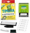 Trodat Timbra e Attacca, Timbro Vestiti Bambini Asilo per creare Etichette Adesive Personalizzate, per Set Asilo Personalizzato, Timbro, Caratteri, Pinzetta, Nastro Termoadesivo, 30 Etichette Adesive – B09WSGY7DZ