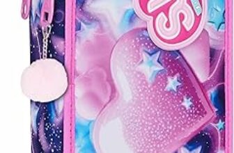 SJ GANG STYLE JAM GANG Astuccio Scuola 3 Zip FLUFFY PINK GIRL, Rosa, Triplo Scomparto, 45 pezzi, Set cancelleria incluso, Pratica chiusura con zip, Scuola elementare, Bambina – B0GKPWJFS8