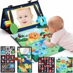 hahaland Specchio Neonato Giochi Tummy Time Montessori 0 3 6 12 Mesi | Specchio Bimbo Bianco e Nero, Giocattoli Educativi Neonati, Sviluppo Visivo, Gioco Sensoriale – B0C39PCFLT