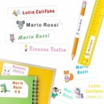 230 Etichette Adesive Personalizzate Scuola 2 Formati 50x10mm e 50x30mm – Sticker con Nome per Penne, Matite, Quaderni e Libri – Colori Vivaci, Alta Adesività (BIANCO) – B097HR2T89