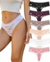 ALL OF SHE Perizoma Donna in Pizzo Sexy, Tanga Donna Seducente Intimo Donna Elegante, Lingerie Donna 6 Pezzi per Uso Quotidiano, Taglie S-XL – B0FDWSZKL2