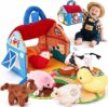 hahaland Fattoria Sonora in Peluche per Bambini 1 anno, 6 Animali Morbidi | Gioco Montessori Sensoriale, Suoni Realistici, Fattoria Animali Morbidi, Sviluppo Cognitivo, Regalo Bimbo 6 12 18 Mesi – B0F2HRNW75