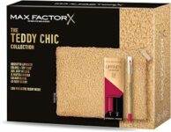 Max Factor, Cofanetto Regalo Donna Teddy Chic, Pochette in morbido tessuto teddy con Rossetto Lipfinity 335 Just In Love + Colour Elixir Matita Labbra 45 Rosy Berry – B0FBGR57QX