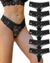 ALL OF SHE Perizoma Donna in Pizzo Sexy, Tanga Donna Seducente Intimo Donna Elegante, Lingerie Donna 6 Pezzi per Uso Quotidiano, Taglie S-XL – B0FDVJRN6J