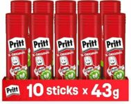 Pritt Colla Stick, Colla trasparente per scuola e ufficio, 10 x 43 g | Colla per bambini, Sicura, Affidabile, Tenuta forte, Lunga durata, Per lavoretti e fai da te – B005NCOB0K