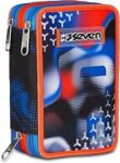 Seven Astuccio Scuola Elementare, 3 scomparti, Medie, con Matite, Pennarelli, Penne, 3 Zip, Portapenne Bambino, Nuanced Blu, blu/nero – B0DVH79YYT