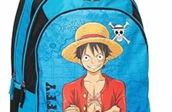 ONE PIECE – Zaino Scuola Ufficiale One Piece, con 2 Ampi Spazi Centrali, Capiente Tasca Frontale, Spallacci Regolabili e Imbottiti, Retro e Fondo Termoformati, 32x43Hx23cm – B0CY5RRM7G