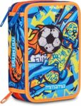 Mitama Astuccio Triplo Boy FunnySport c/Spinny pen, Accessori Scuola Elementare, 47 pezzi, Portapenne con colori, 3 Scomparti, Bambini e bambine, multicolore – B0GYRXZZ26