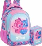 Clondo Set Scuola 2 Pezzi Per Stitch e Angel Fan Zaino Scuola Elementare Bambina 43cm Ergonomico + Astuccio 3 Scomparti Completo (46 Accessori) | School Pack Personaggi – B0H6GWQVR6