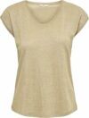 ONLY Onlsilvery S/S V Neck Lurex Top Jrs Noos Top Donna – B01N3QP61H