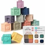 BabyToLove cubi educativi sensoriali | Cubi impilabili morbidi Montessori neonato 0-12 mesi | Giochi montessori 6 mesi per motricità fine e apprendimento | Gioco educativo prima infanzia – B07PN94M5W