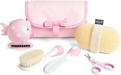 Chicco Set Bagnetto per Bambini, Idea Regalo, Idea Regalo Nascita, con Pettine, Spazzola Morbida, Termometro, Guanto Da Bagno In Spugna E Un Paio Di Forbici, Igiene Neonato, Prodotti Bagnetto, Rosa – B00FO5IBWU