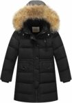 amropi Bambini Ragazzi Inverno Piumino Imbottito Lungo Cappotto con Pelliccia Cappuccio per 2-12 Anni – B0814TYSSS
