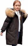 amropi Bambini Ragazze Cappotto con Pelliccia Cappuccio Inverno Parka Piumino Giacca per 5-13 Anni – B0B76JB31K